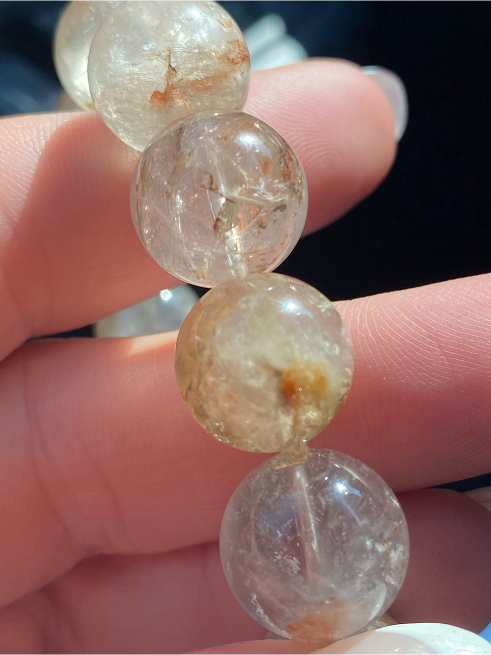 Natural Garden Quartz Bead Bracelet - Yellow-Tan Tones - Picture 4 of 7